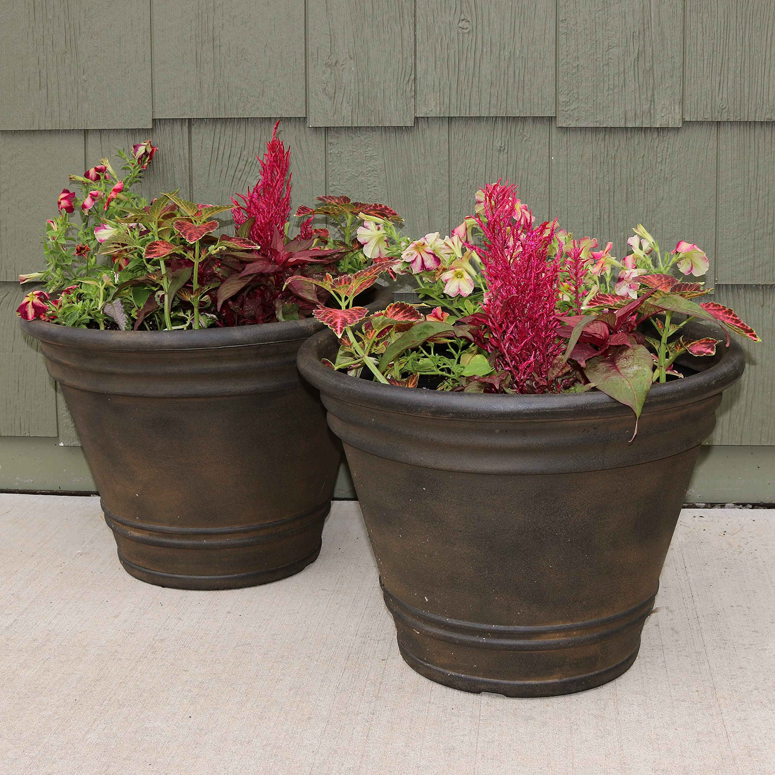 Amazon.com : Sunnydaze Franklin 20'' Large Plastic Planter Pot for